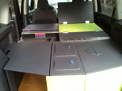 Touran aménagé <br />Nomad-Addict :<br />Aménagements polyvalents et amovibles pour votre voiture